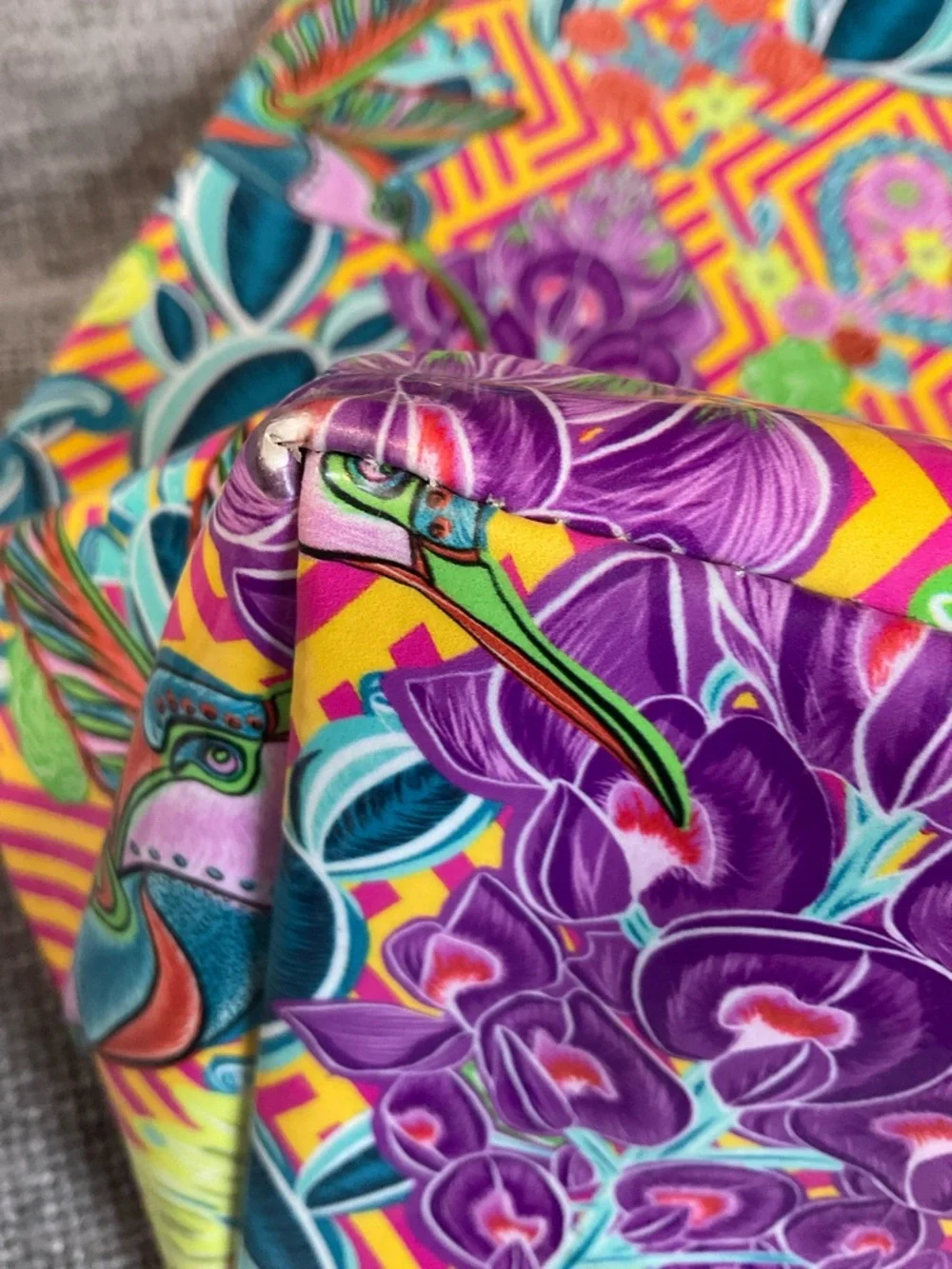 Consuela Tote Vibrant Yellow & Purple Floral Hummingbird